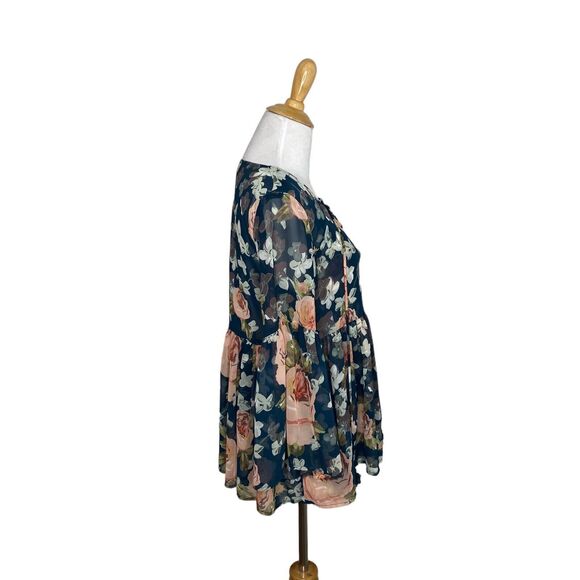 Show Me Your Mumu Poet Tie Top in Fall In Love Floral Print Blouse Size S Small - Picture 5 of 8